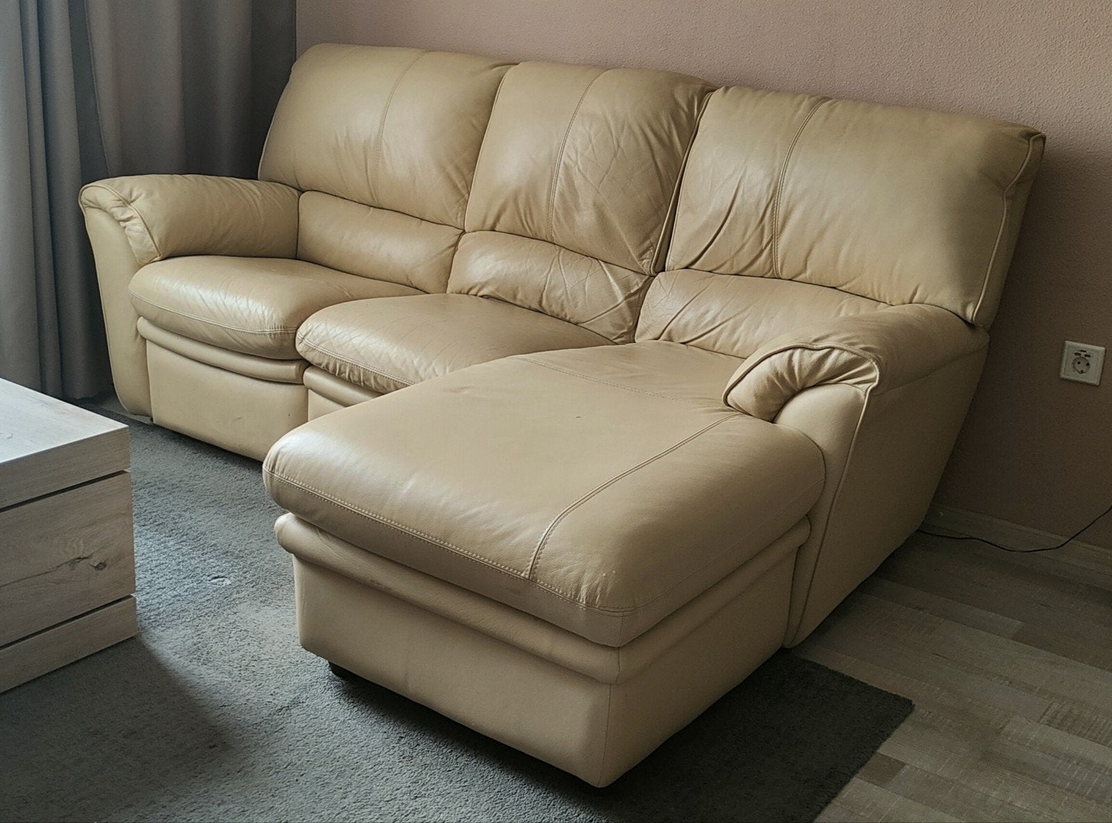 Gratis! Chateau d'Ax Leren Hoekbank met Relaxfunctie - Cr, Ophalen, Gebruikt, Leer, Modern comfort