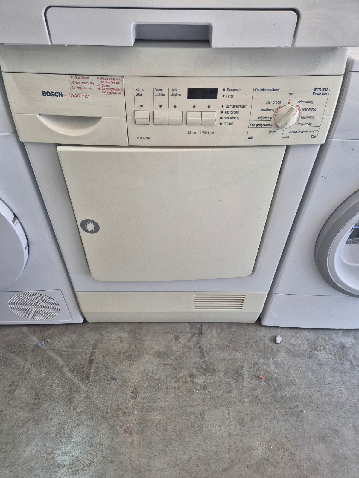 Bosch Sportline WTL 6405 Condensdroger, Witgoed en Apparatuur, Wasdrogers, Gebruikt, Condens, 6 tot 8 kg, 85 tot 90 cm, Anti-kreukfase