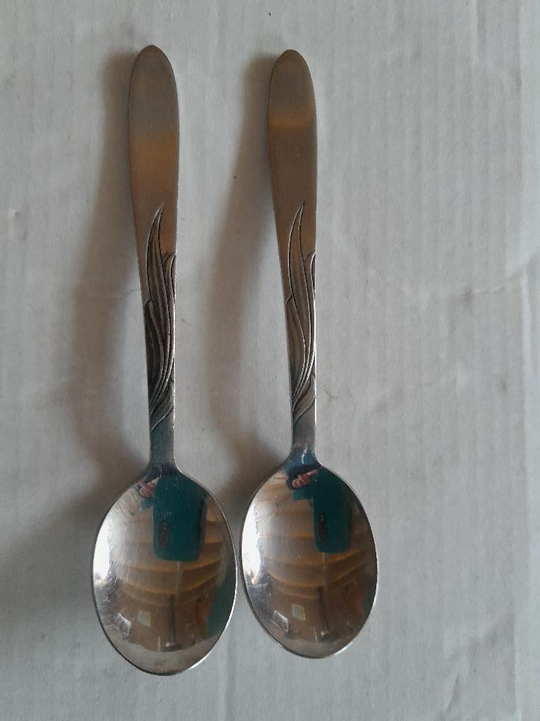 2 gero zilmeta lepeltjes nr. 520, Ophalen of Verzenden, Gebruikt, Rvs of Chroom