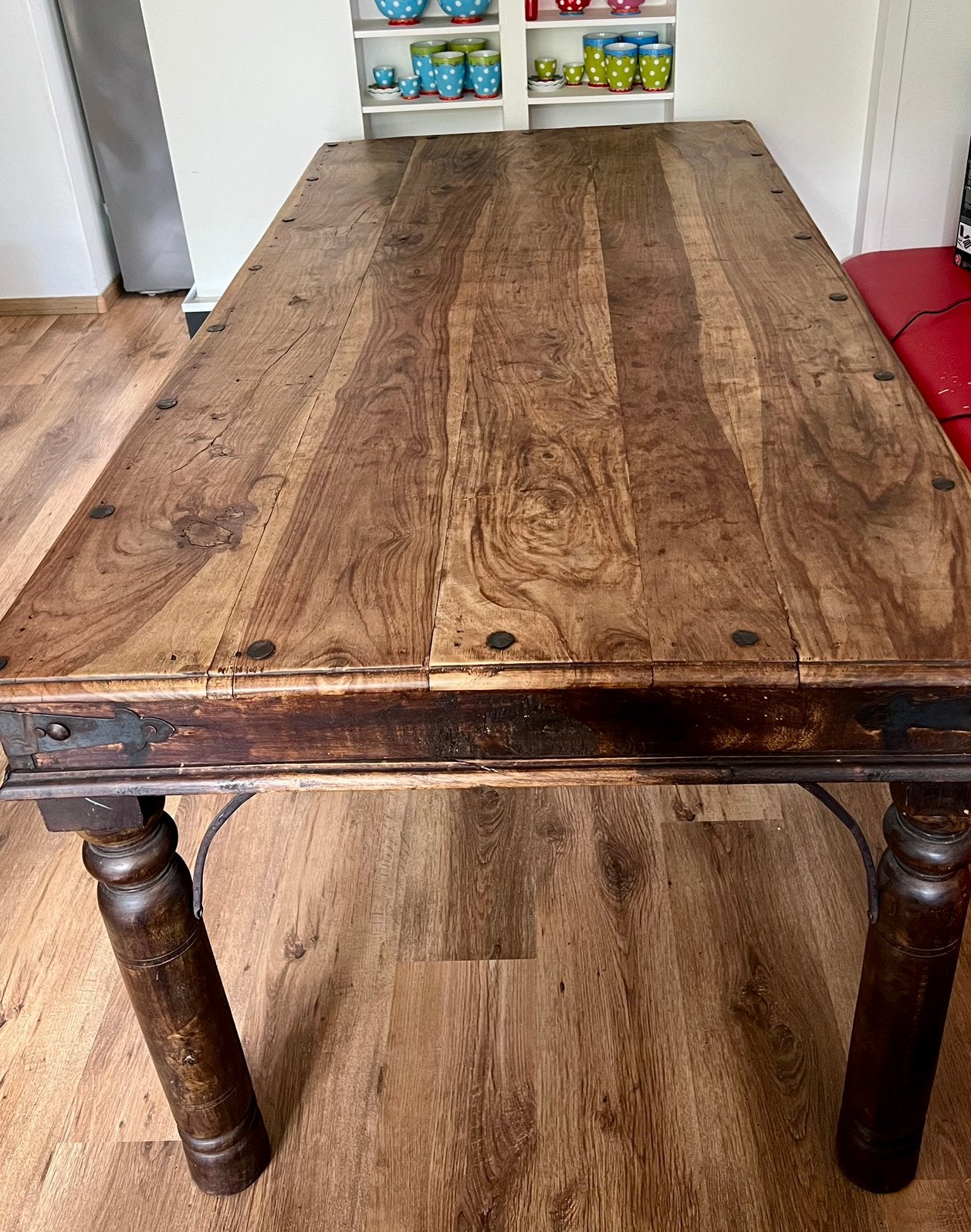 Mooie Koloniale Eettafel van Teakhout, Ophalen, Gebruikt, Koloniaal, Teakhout