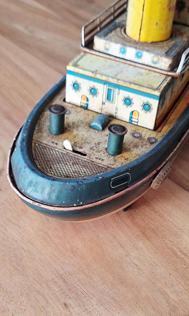 Vintage blikken speelgoed sleepboot Neptune, made in Japan., Ophalen of Verzenden