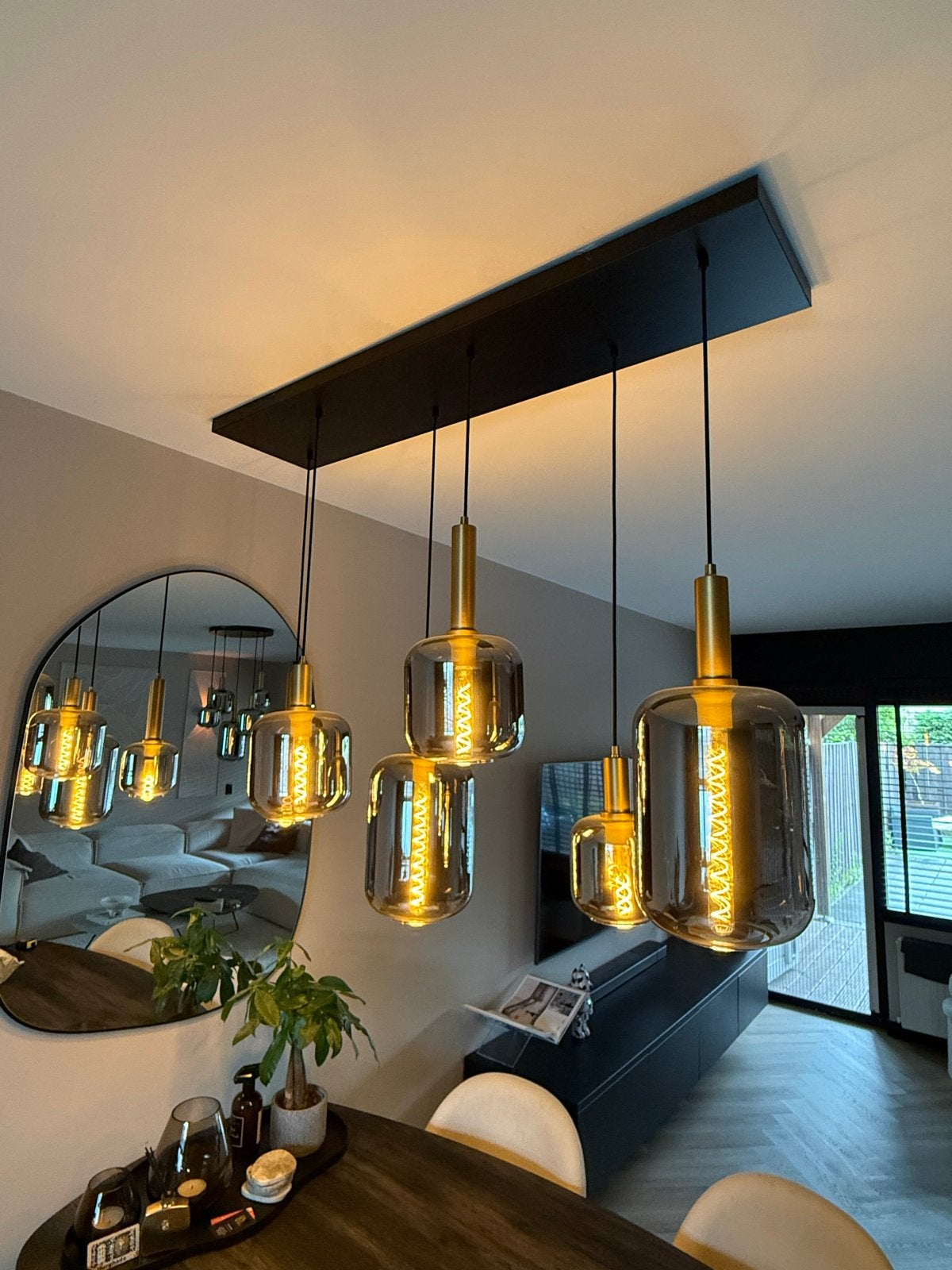 Lucide JOANET hanglamp 130cm met dimfunctie en E27 lampen, Ophalen, Zo goed als nieuw, Metaal, E27 (groot)