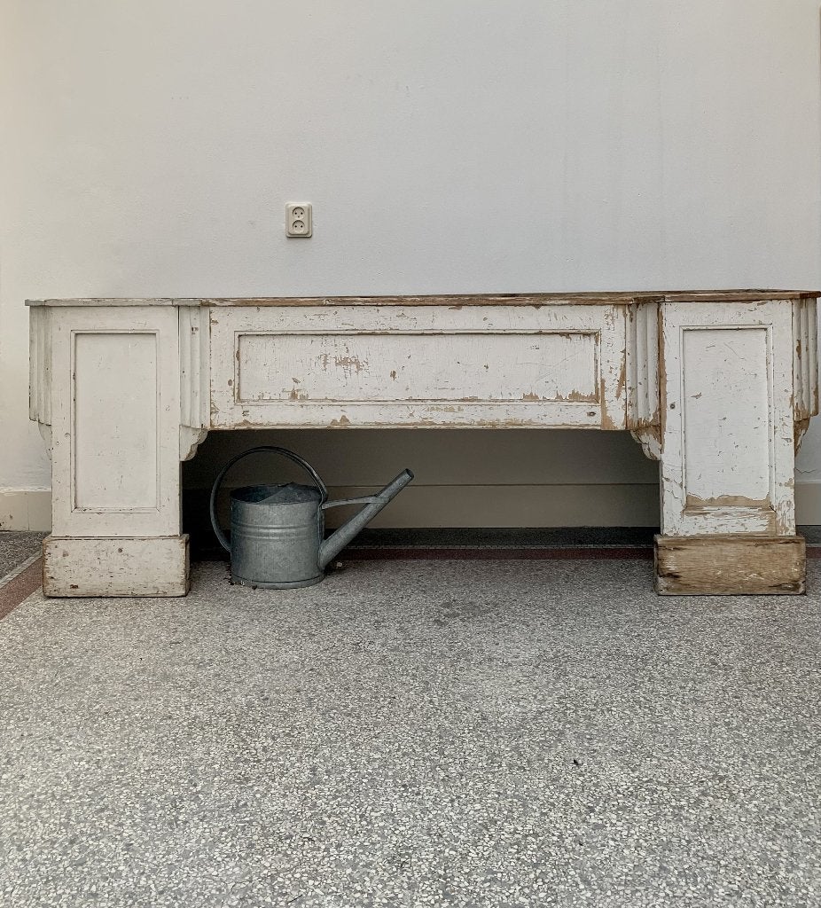 Antieke houten plantenbak - prachtig verweerde patina, Ophalen