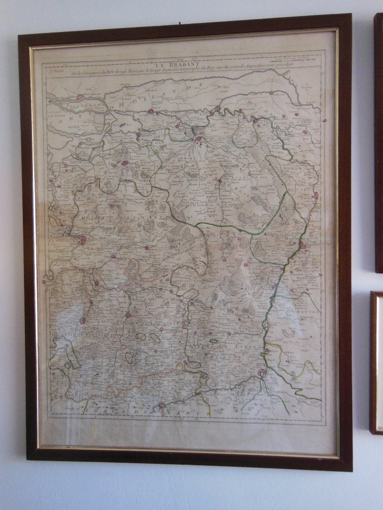 originele ingelijste landkaart Brabant 1746 Le Rouge Delisle, Gelezen, Voor 1800, Ophalen of Verzenden, Landkaart