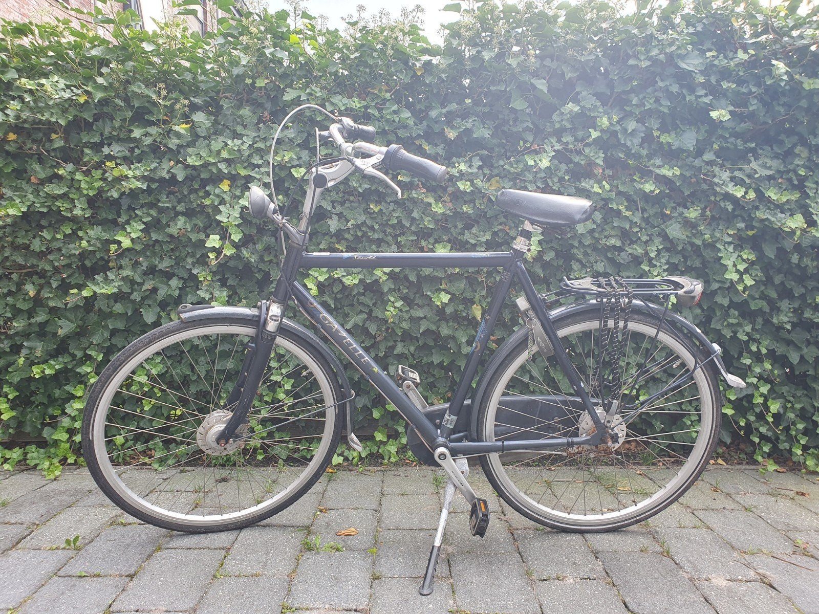 Gazelle Touché herenfiets, donkerblauw, hoog frame, Ophalen, Gebruikt, Versnellingen, 61 tot 65 cm
