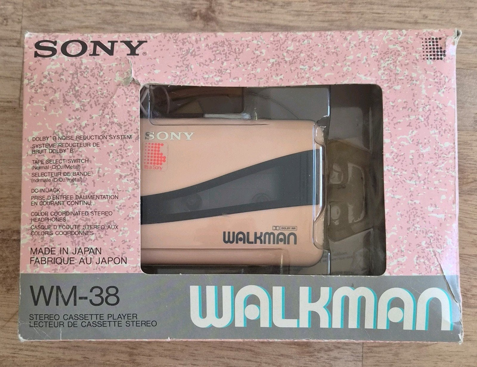 Zeldzame Vintage Sony Walkman WM-38 ROZE – 100% Compleet, Ophalen of Verzenden, Walkman