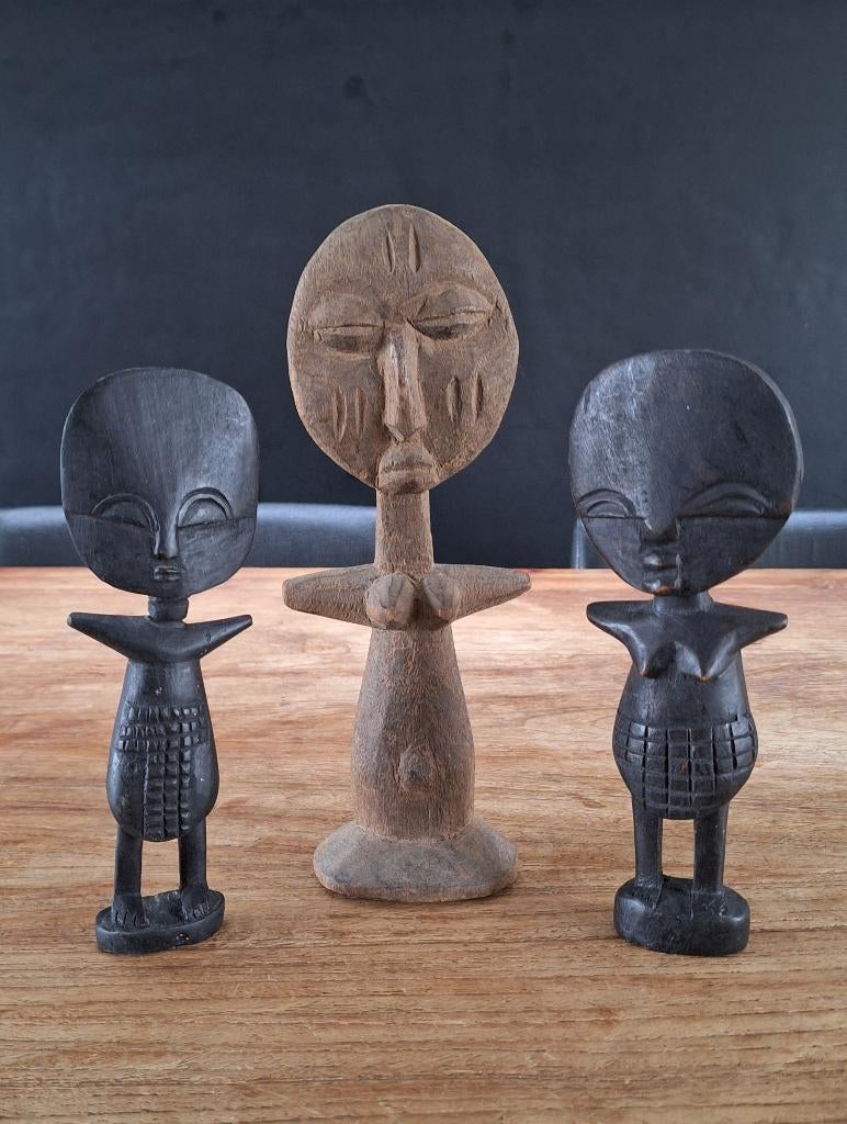 div. Afrikaanse houten vruchtbaarheidsbeeldje Ashanti Senufo, Antiek en Kunst, Ophalen of Verzenden