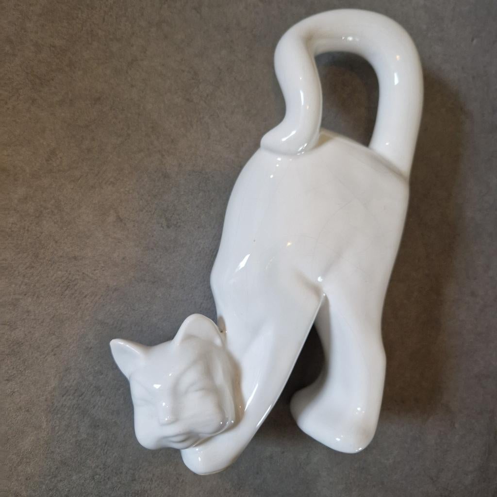 Vintage beeld kat kater poes porselein beeld, Ophalen of Verzenden, Zo goed als nieuw, Dier