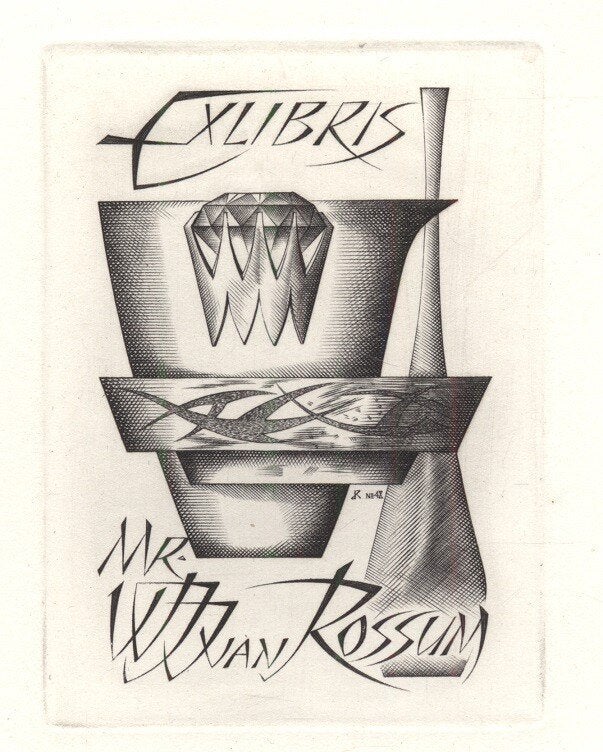 1136 Ex Libris Nederland : Adriaan de Ruyter, 1968, Antiek en Kunst, Verzenden, Ex libris