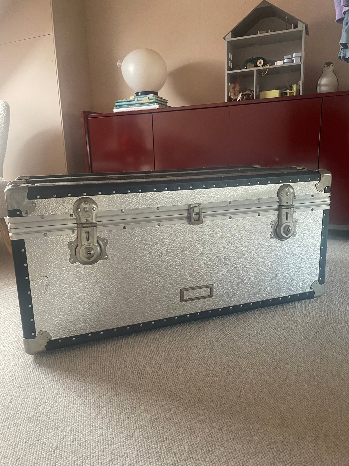 Koffer salontafel zilver hamerslag vintage, Ophalen, Gebruikt, 50 tot 100 cm, 50 tot 100 cm