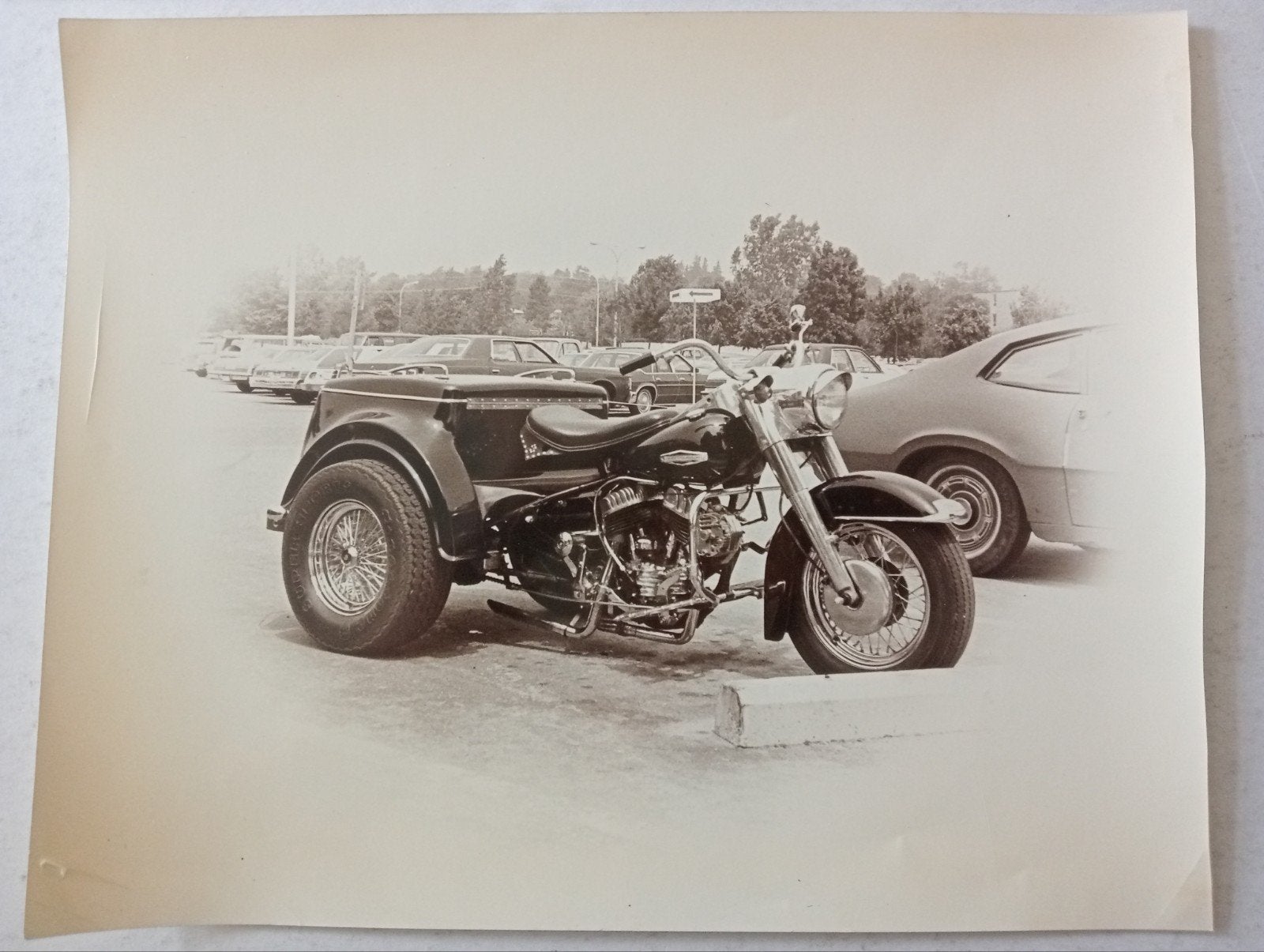 Jaren 70 foto Harley Davidson Trike Motor, Ophalen of Verzenden, Gebruikt, Motoren