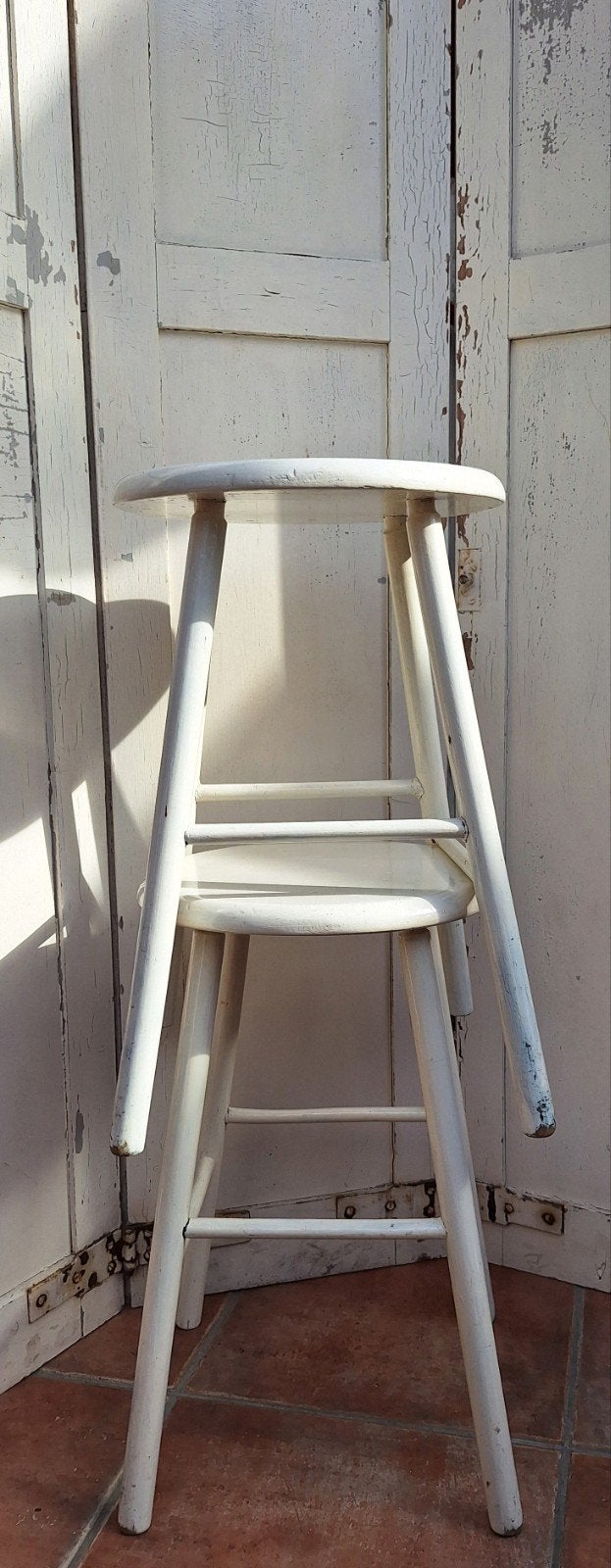 2 brocante houten krukjes., Ophalen