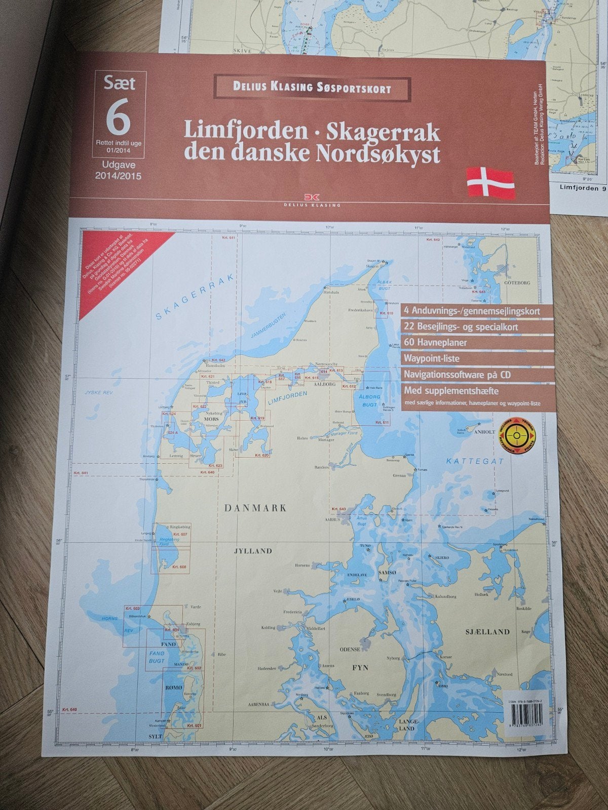 12 dubbelzijdige zeekaarten Denemarken - Decoratie/Opleiding, Gelezen, 2000 tot heden, Landkaart, Europa Overig