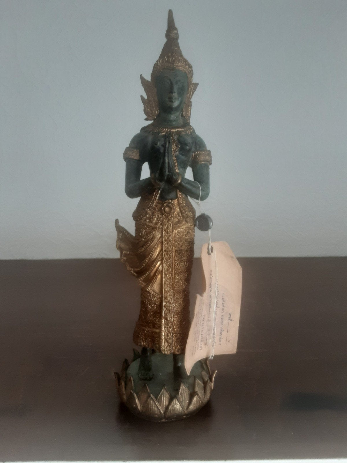 Oude vergulde  bronzen Thaise Boeddha/Thephanon., Antiek en Kunst, Ophalen of Verzenden, Beeld, Metaal
