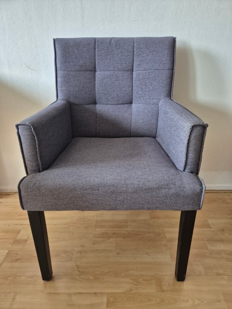 3 grijze eetkamerstoelen, Ophalen, Gebruikt, Drie, Stof