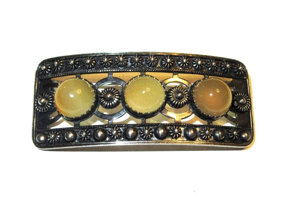 Vintage zilveren geoxideerde broche met carneool van de '60, Sieraden, Tassen en Uiterlijk, Antieke sieraden, Ophalen of Verzenden