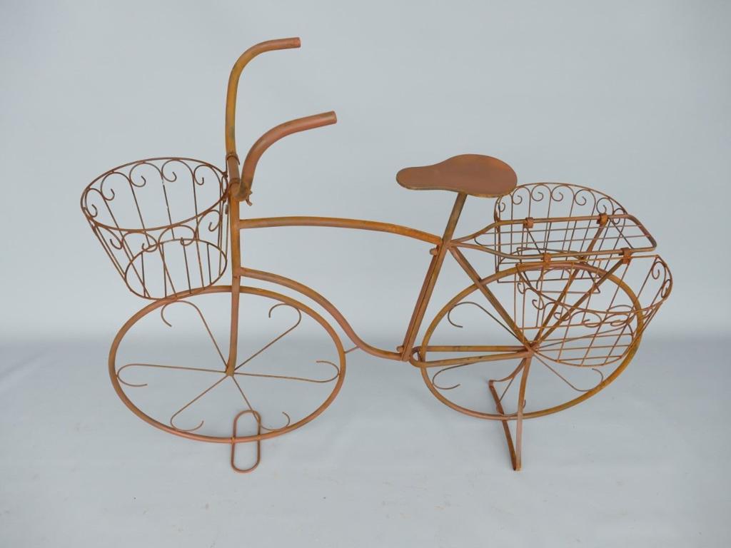 Decoratieve Bloemen Fiets met Mandjes - Roestkleurig, Tuin en Terras, Helene Livingstyle, 7531TJ, Ophalen of Verzenden, Metaal