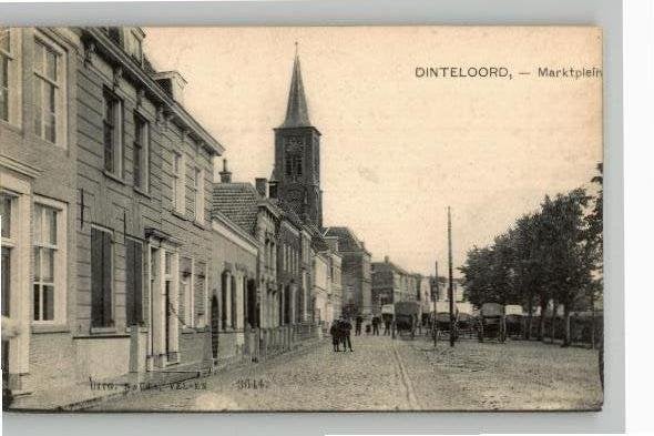 Dinteloord Marktplein Prachtkaart, Ophalen of Verzenden, Voor 1920, Ongelopen, Noord-Brabant