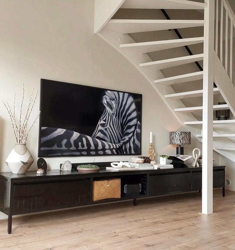 TV kast mangohout, Ophalen, Zo goed als nieuw, 25 tot 50 cm, Minder dan 100 cm