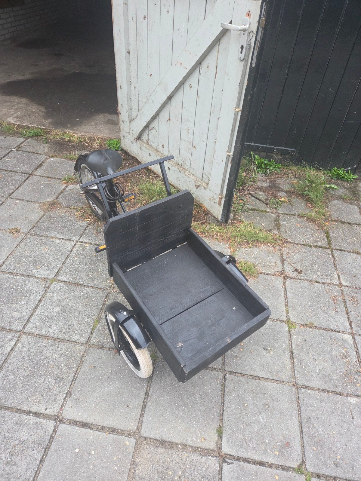 Unieke bakfiets - Zwart, handgemaakt, Fietsen en Brommers, Ophalen, Gebruikt, Goederen, Overige merken