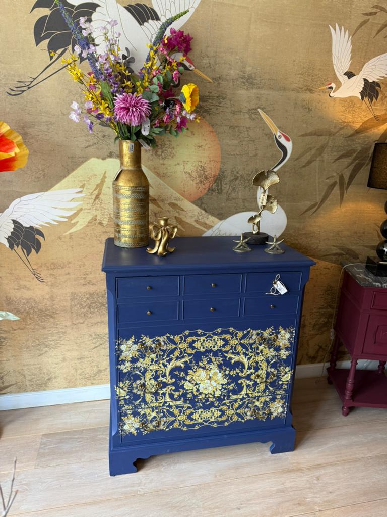 Unieke kast met gouden details, gerestylde vintage kast, Ophalen, Gebruikt, Info@wouwwwbyjanou.nl, Wouwww by Janou