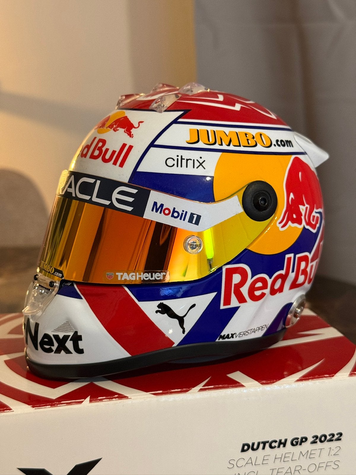 Max Verstappen 1:2 Helm – Dutch GP 2022 – Limited Edition, Verzamelen, Ophalen of Verzenden, Nieuw, Formule 1