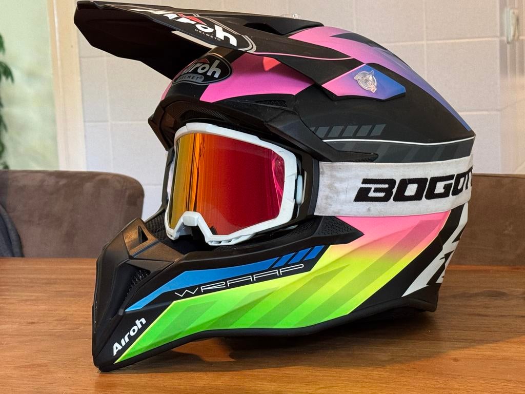 Airoh motorhelm crosshelm, Motoren, Kleding | Motorhelmen, Overige merken, XL, Ophalen of Verzenden, Tweedehands