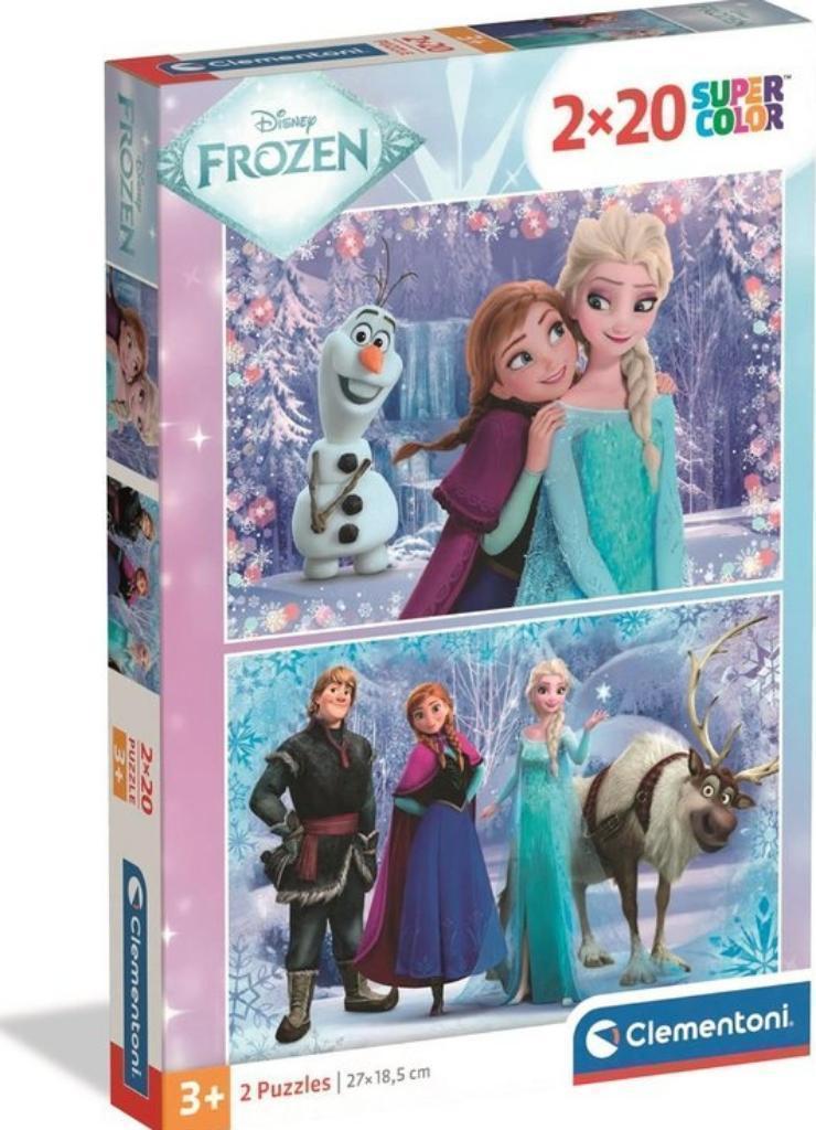Disney Frozen 2 in 1 Puzzel - 2 x 20 stukjes - Clementoni, 2 tot 4 jaar, 10 tot 50 stukjes, Nieuw, Ophalen of Verzenden