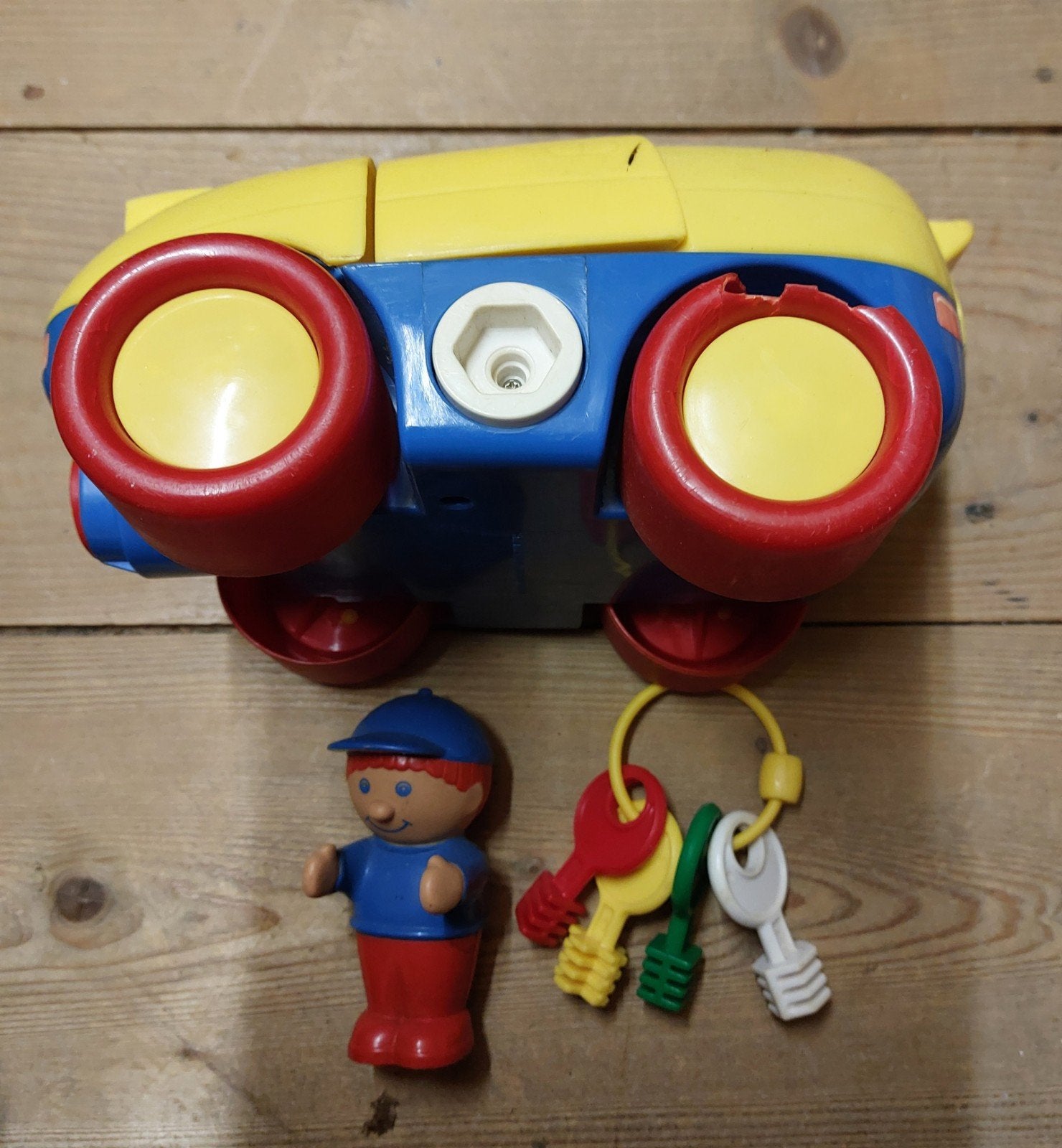 Playskool auto met vormsleutel en poppetje, Ophalen of Verzenden, Auto