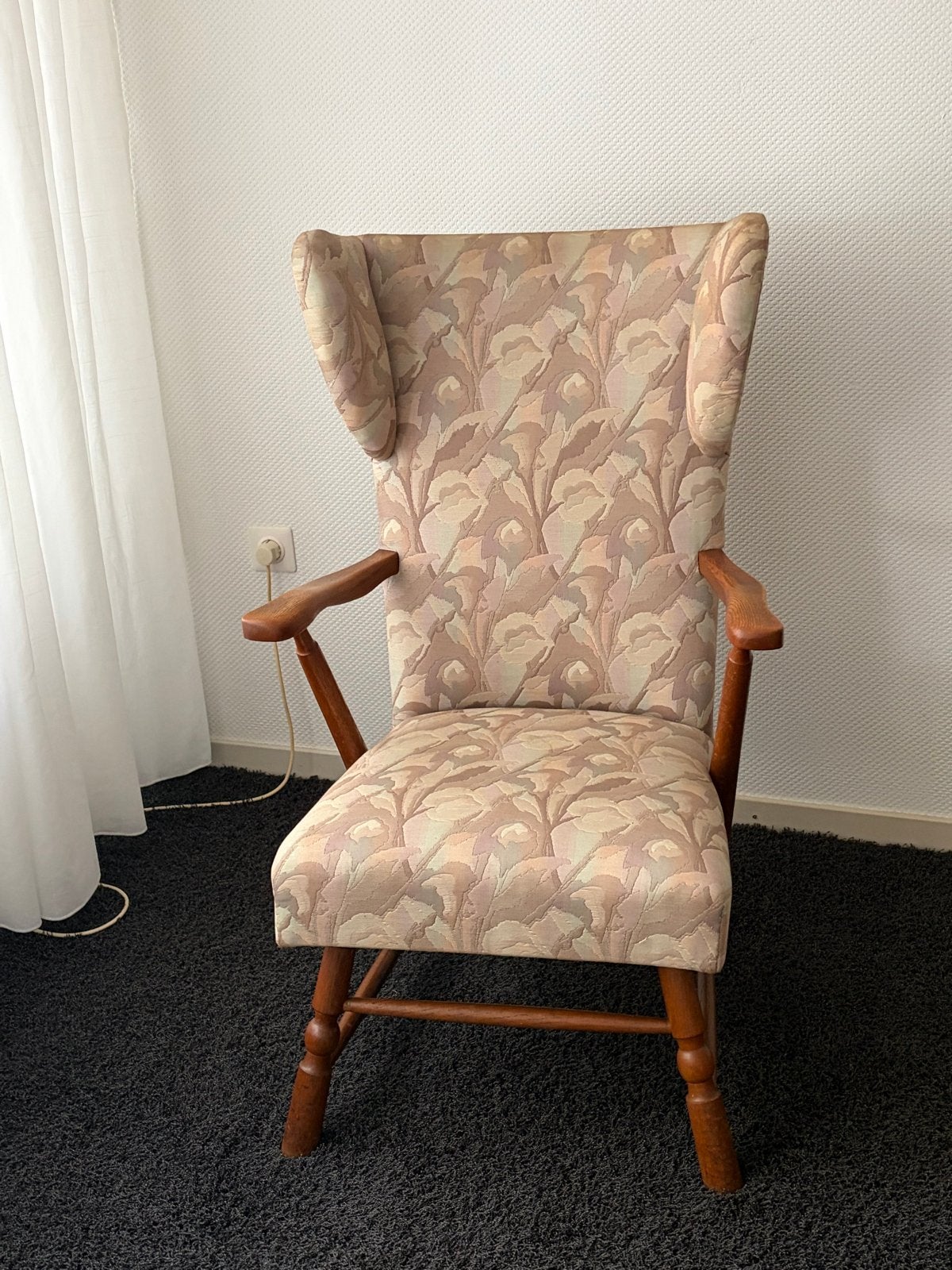 Oma stoel / Fauteuil met bloemenprint, Huis en Inrichting, Gebruikt, Overige kleuren, Ophalen of Verzenden, Eén