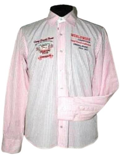 Camp David gestreept overhemd, shirt, roze, Mt. L, Kleding | Heren, Overhemden, Verzenden, Zo goed als nieuw, Halswijdte 41/42 (L)