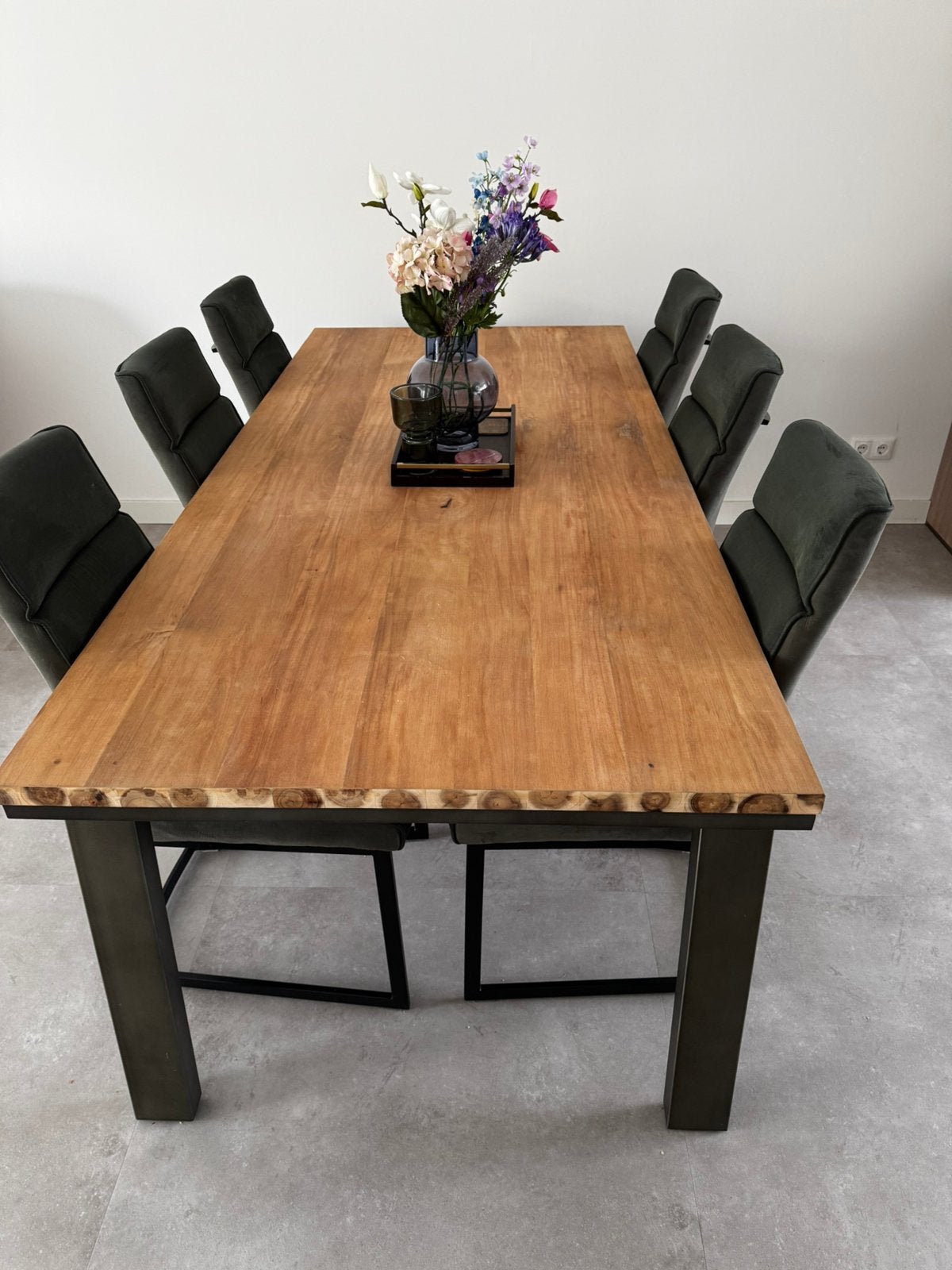 Eettafel met stoelen -XOOON, Huis en Inrichting, Tafels | Eettafels, Ophalen, Gebruikt, 100 tot 150 cm, 200 cm of meer