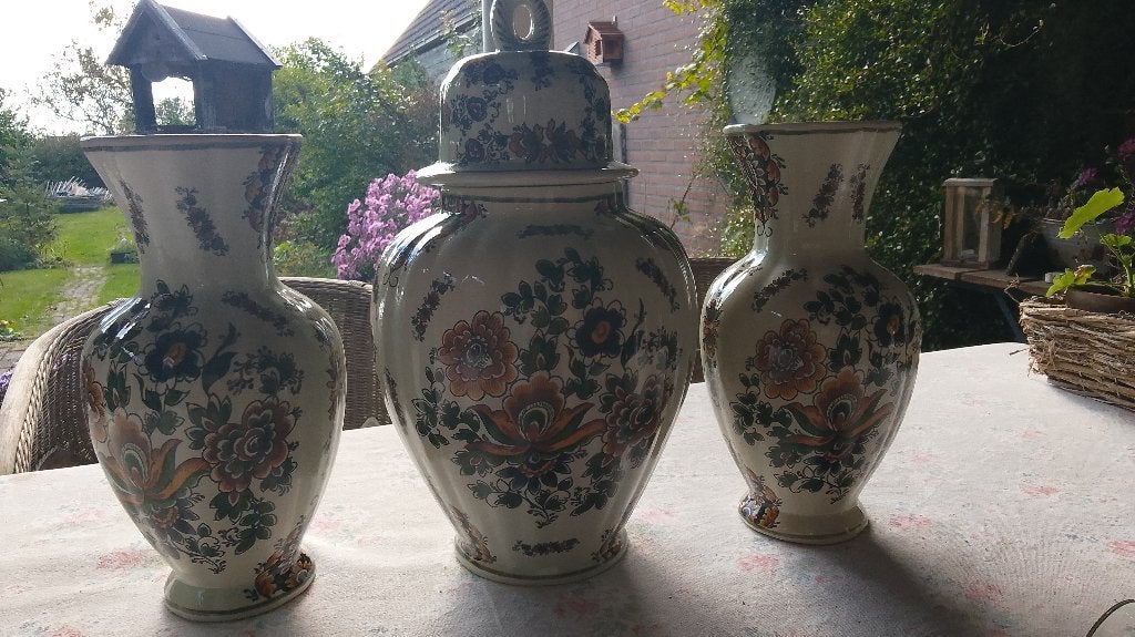 Vazenset, Meerkleurig, Met deksel, Ophalen of Verzenden, Zo goed als nieuw