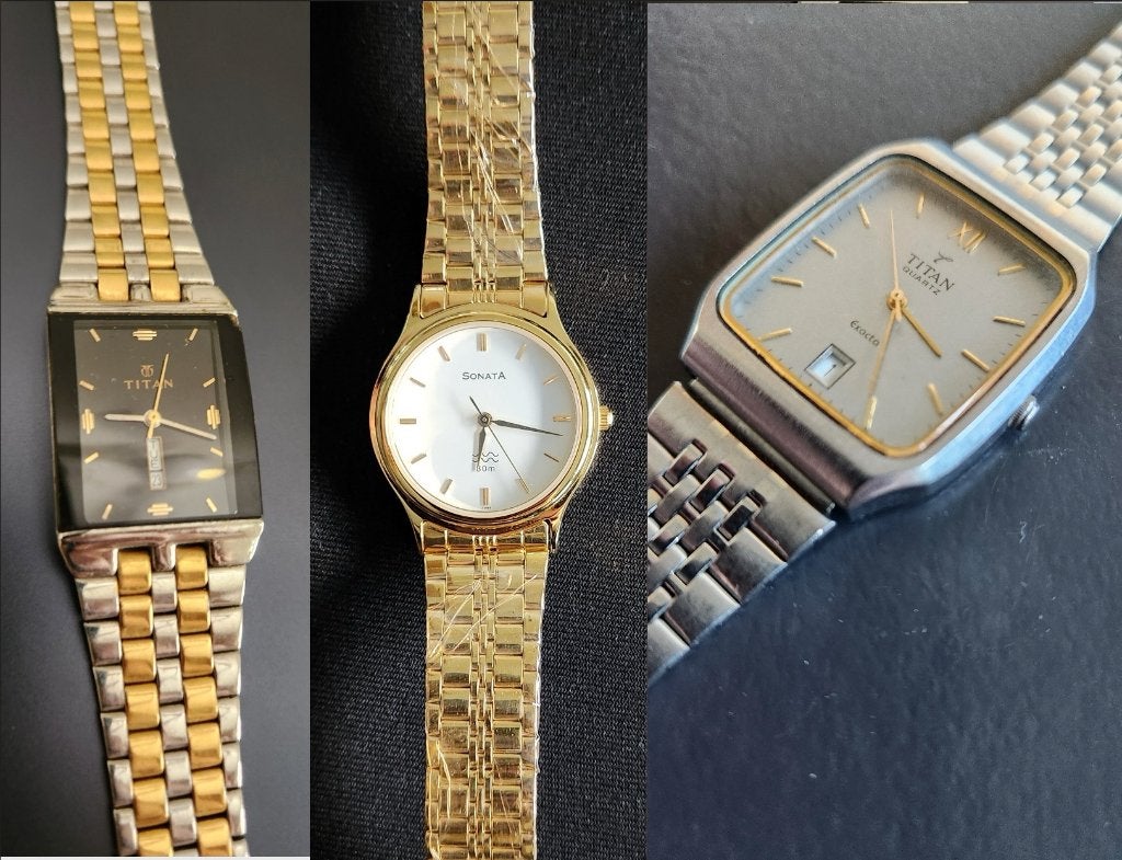 Drie horloges, Ophalen of Verzenden, Gebruikt, Leer, Overige merken