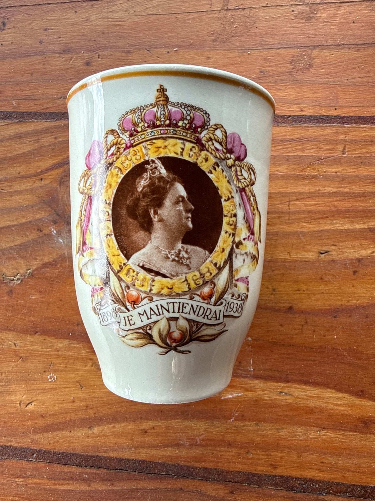 Beker 40-jarig regeringsjubileum Wilhelmina 1898-1938, Ophalen of Verzenden