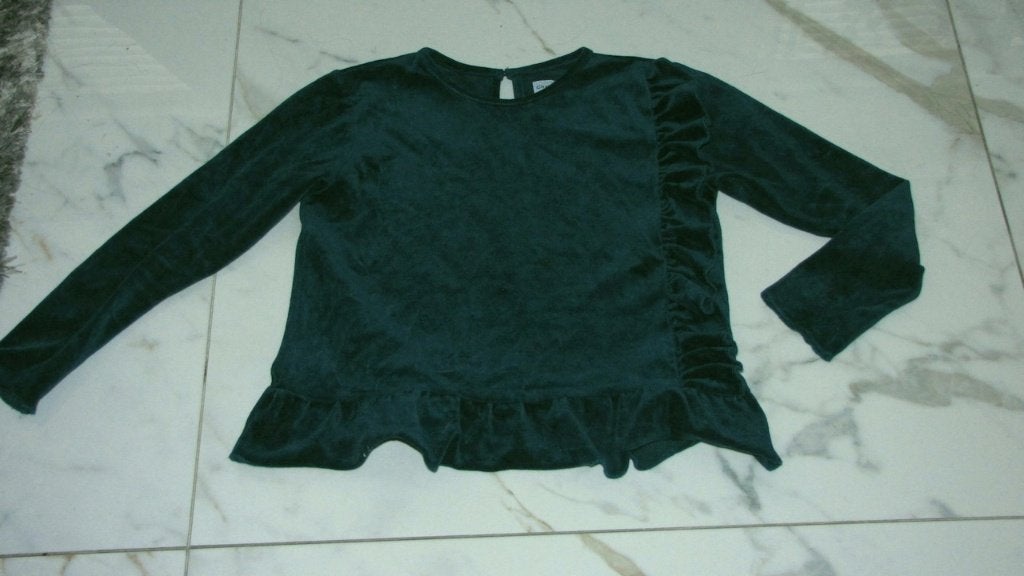 140 CHRISTINA ROHDE groen velours trui, Ophalen of Verzenden, Zo goed als nieuw, Meisje, Trui of Vest