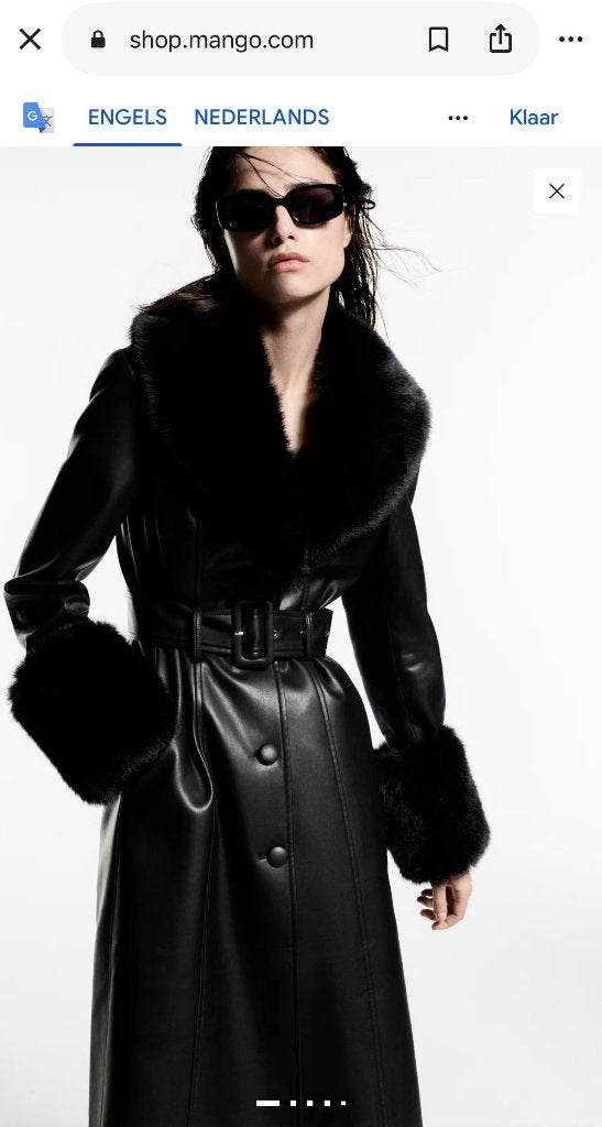 Mango imitatie lederen trenchcoat NIEUW maat s, Overige typen, Mango, Zwart, Nieuw