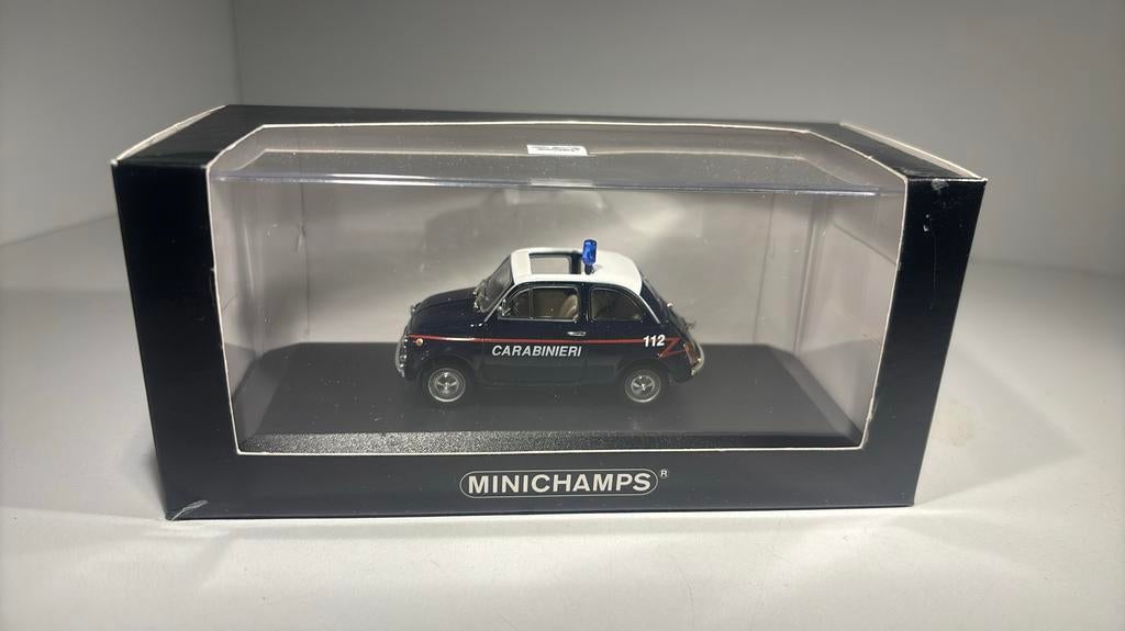Fiat 500 carabinieri minichamps 1.43, Auto, Ophalen of Verzenden, MiniChamps, A