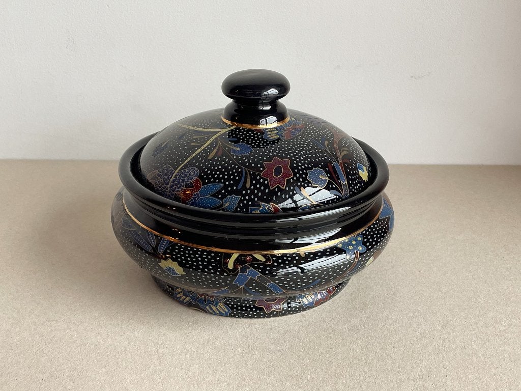Castelli Italiaans design keramieken pot met gouden details, Antiek en Kunst, Ophalen of Verzenden