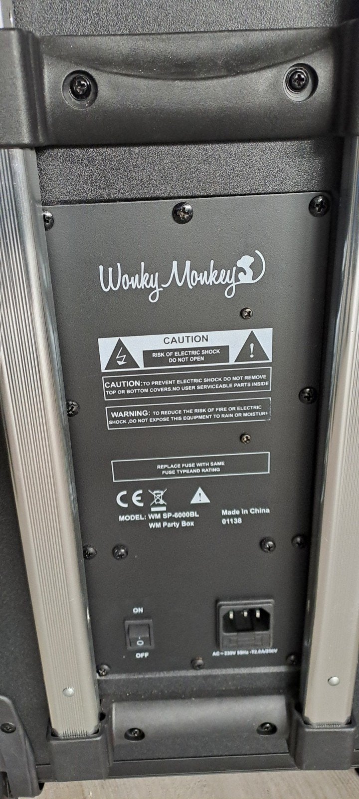 Wonky Monkey WM BP-6000BL Party Speaker, AUX-ingang, Party speaker, Zo goed als nieuw, Ophalen