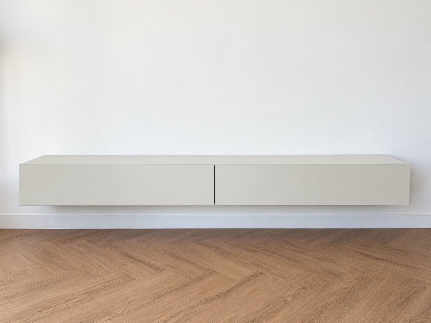 Zwevend TV Meubel Zandgrijs - Slank Design, 240x40x25 cm, Overige materialen, Nieuw, Ophalen of Verzenden, 200 cm of meer