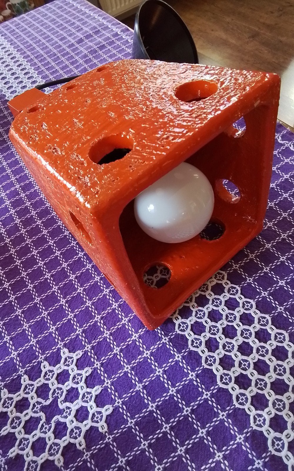 💐VINTAGE ORANJE HANGLAMP, Ophalen of Verzenden