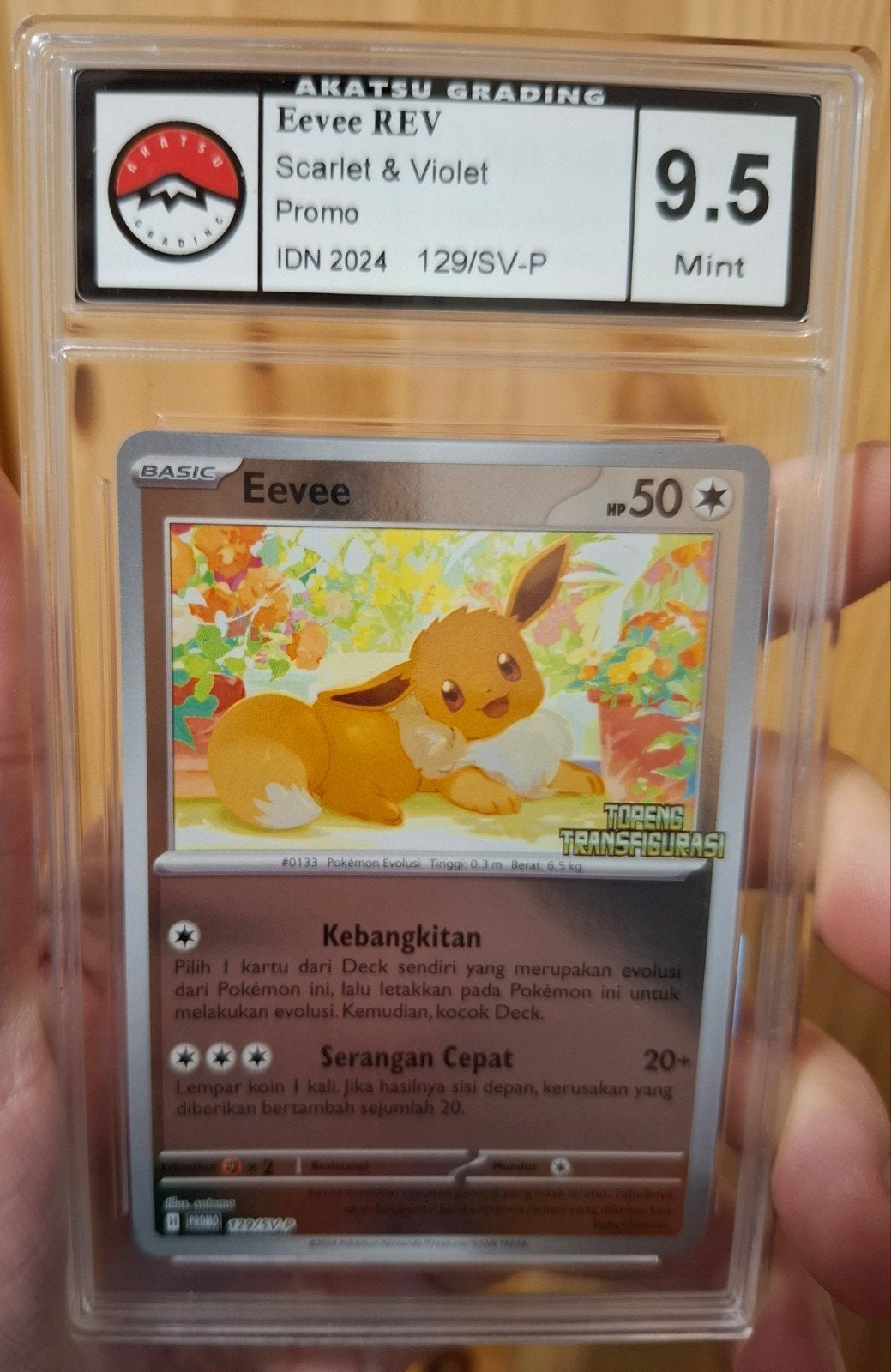 Eevee PROMO graded 9,5 Akutsu grading (non Psa), Ophalen of Verzenden, Zo goed als nieuw