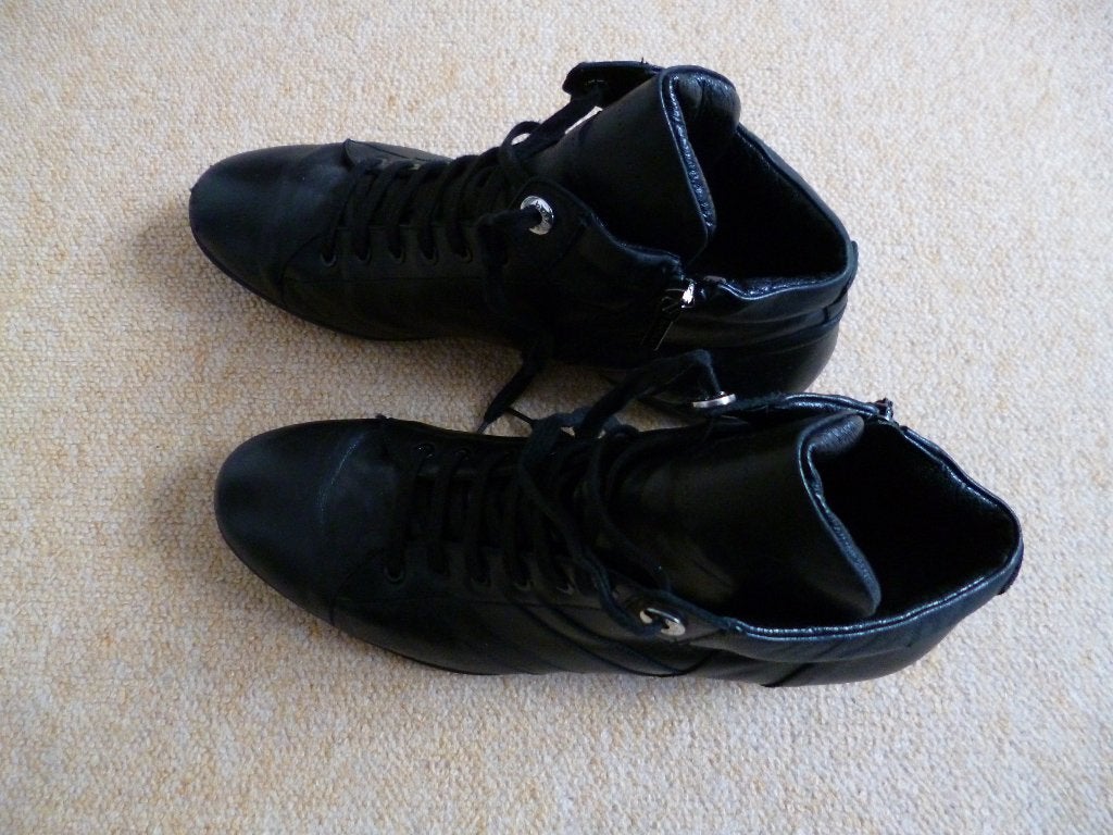 Zwart leren Botticelli hoge veterschoenen maat 43, Zwart, Overige typen, Ophalen of Verzenden, Zo goed als nieuw