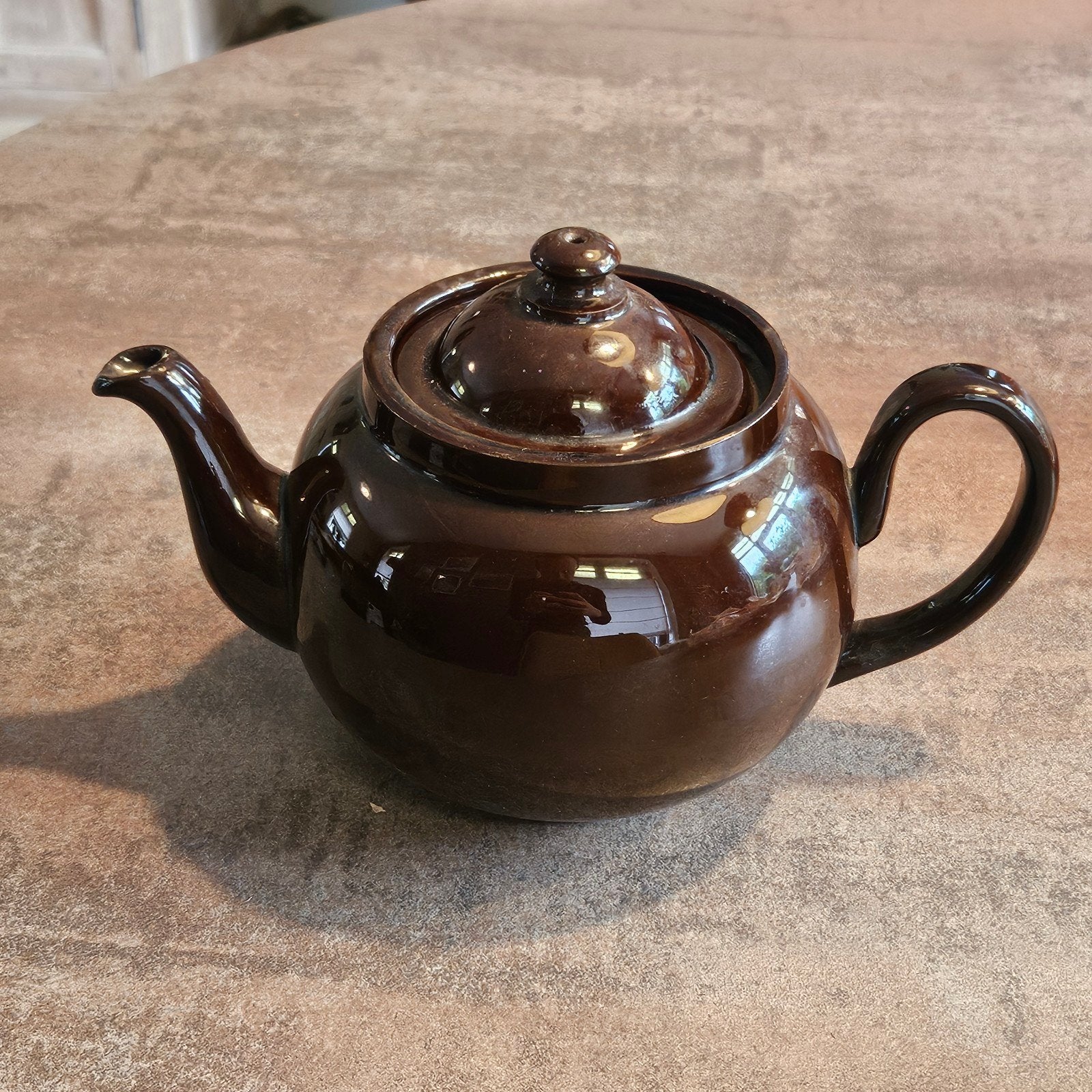 Vintage Engelse Bruine Theepot - APB 24x16x16cm, Ophalen of Verzenden