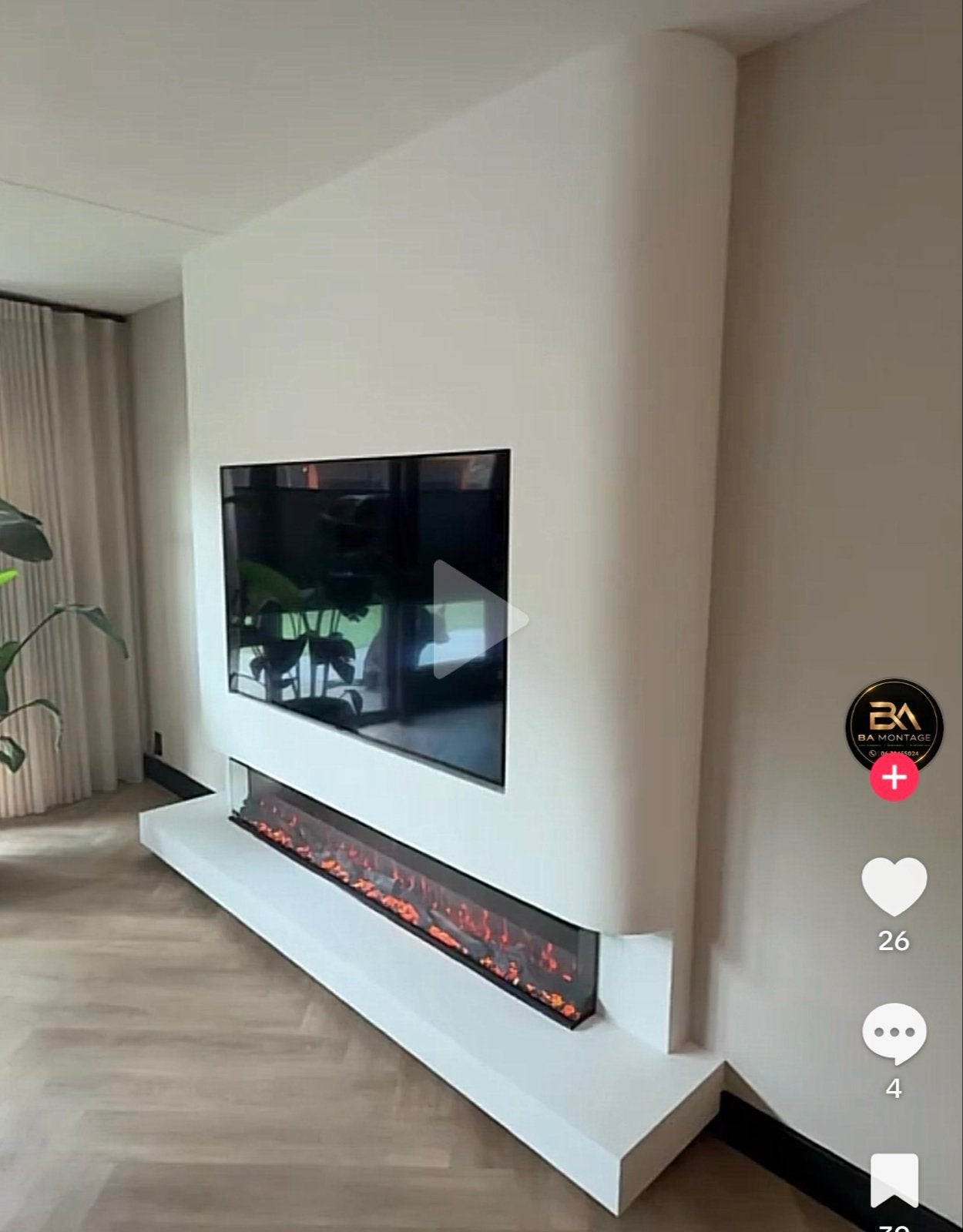 Inbouw 3D Sfeerhaard Toronto 128 cm - Direct Beschikbaar, Ophalen of Verzenden, Zo goed als nieuw, Inbouwhaard, Elektrische haard