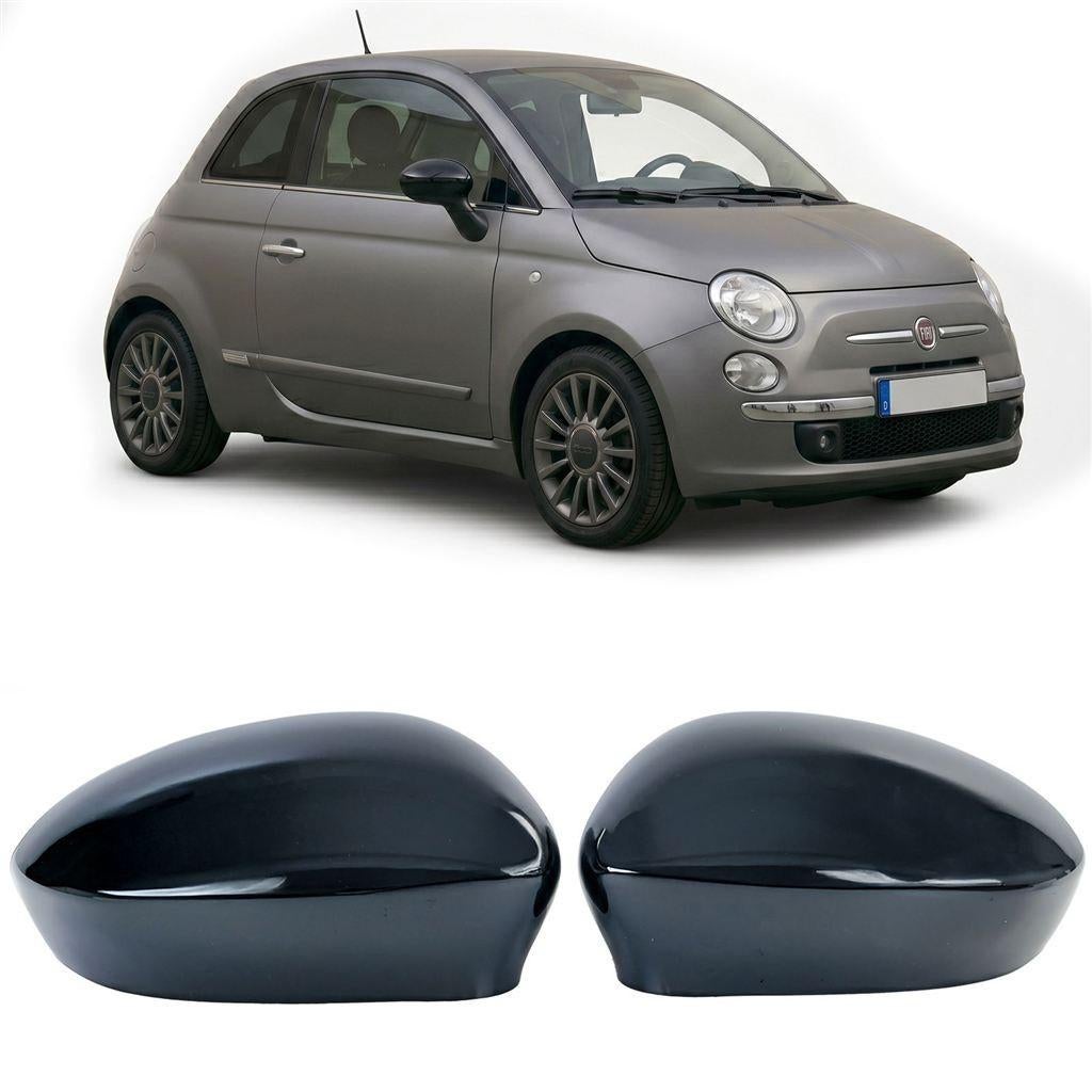 Spiegelkappen Voor Fiat 500 Glans Zwart 2007 t/m 2023, Verzenden, Automotive Parts, A.parts@hotmail.nl, Trasmolenlaan 12 3447 GZ Woerden