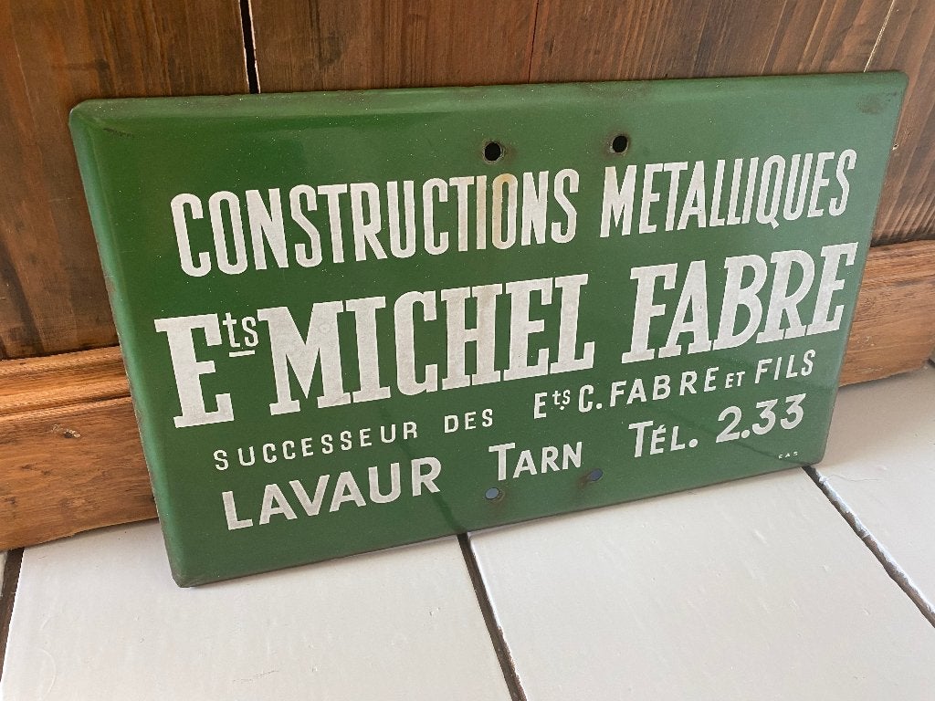 Frans oud emaille reclamebord "Michel Fabre", Ophalen of Verzenden