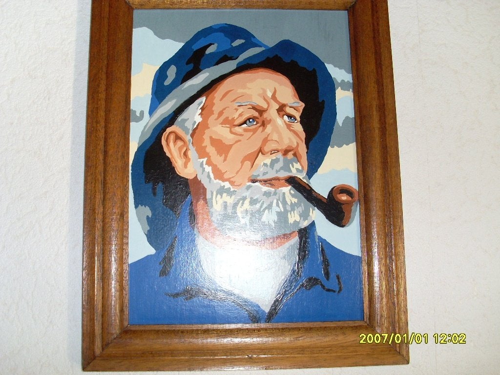 Nummerschilderij in eiken lijst., Ophalen, Minder dan 50 cm, Gebruikt, Schilderij