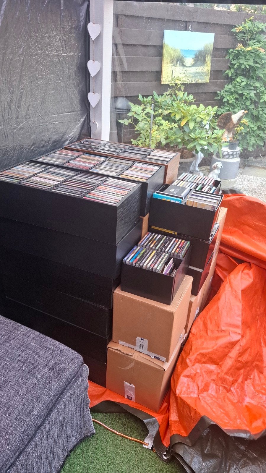 Grote collectie CD's in houten bakken en dozen, Cd's en Dvd's, Ophalen of Verzenden, Gebruikt, Inclusief doosje